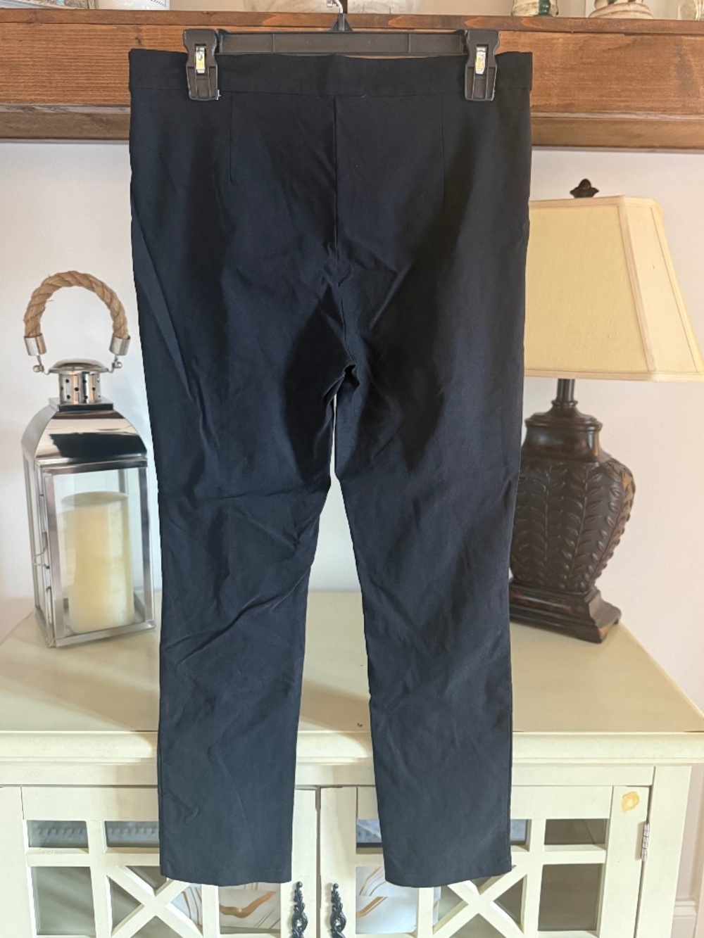 Black High-Rise Ankle Slit Pants